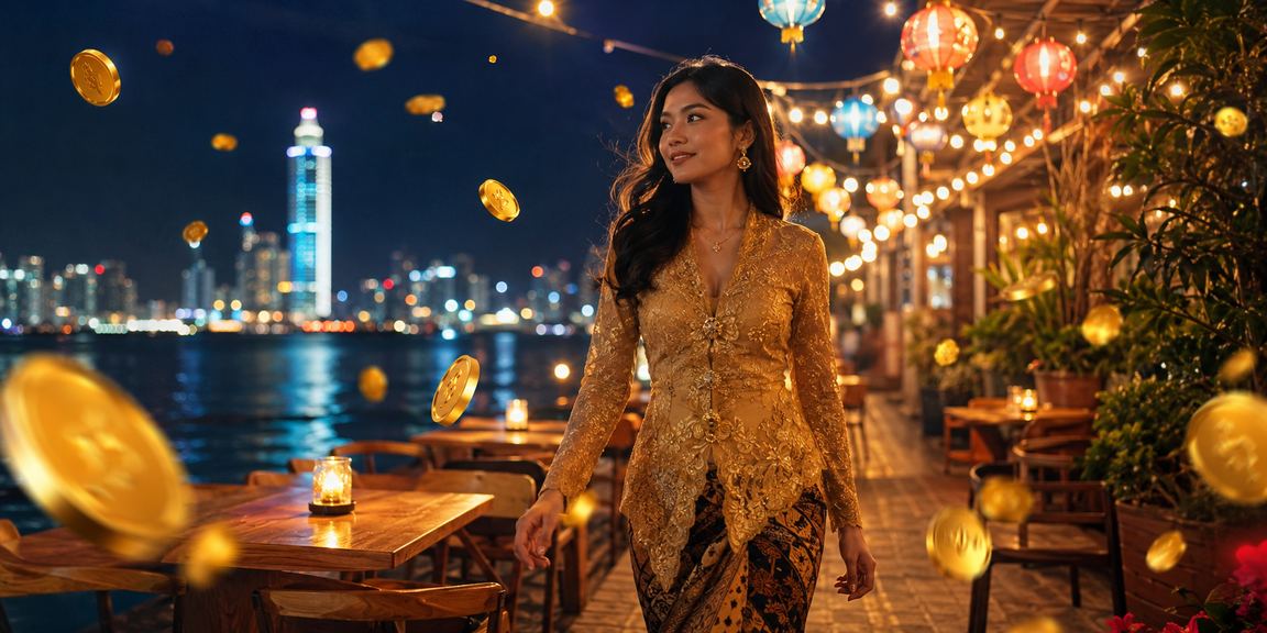 Suasana meja baccarat di kasino Penang dengan dealer sebenar berpakaian kebaya